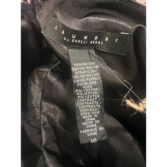 Laundry by Shelli Segal Black Lace Gothic Cocktail Dress Chiffon Sleeves Size 10 - Picture 10 of 10